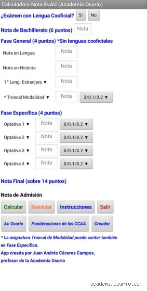 ¿Cómo puedo calcular mi nota EvAU?