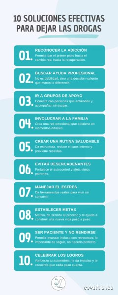¿Cuáles son los 10 pasos para dejar las drogas y recuperar finalmente el control absoluto de tu propia vida?