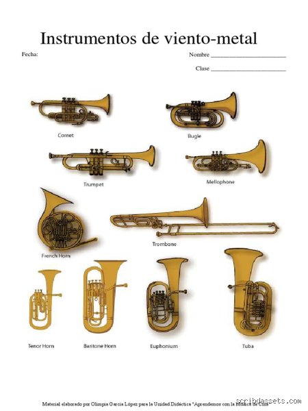 ¿Cuáles son 10 instrumentos de metal?