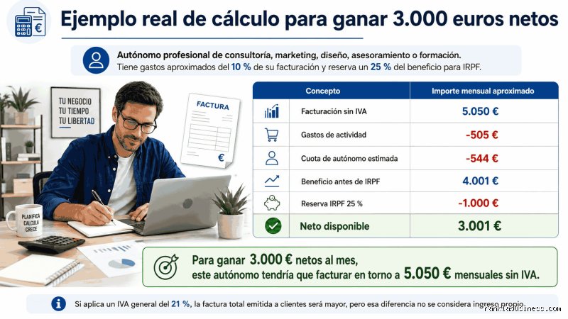 ¿Cuánto tengo que facturar para ganar 3000 euros?
