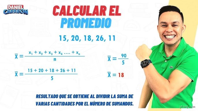 ¿Cuál es la fórmula para el promedio de la Clase 5?