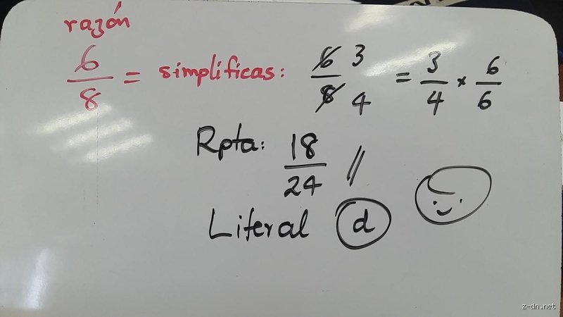 ¿Cuál es la razón entre 8 y 6?