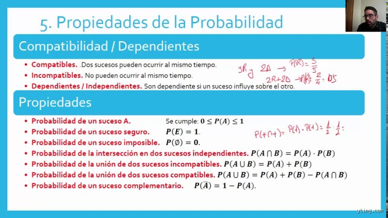 ¿Cuáles son las 3 propiedades de la probabilidad?