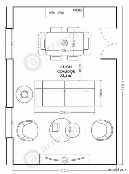 ¿Cuánto mide una casa promedio para 4 personas?