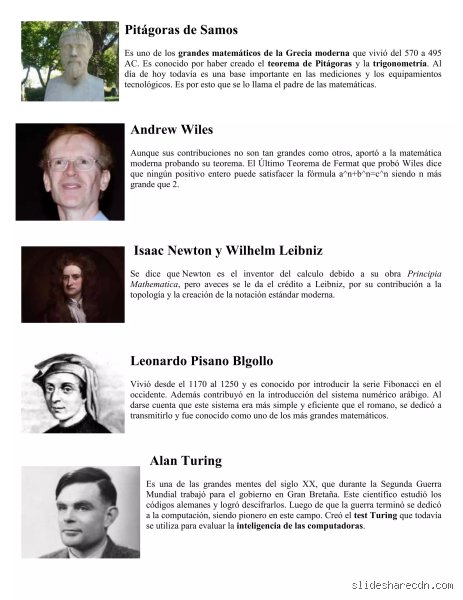 ¿Quiénes son 10 genios matemáticos?