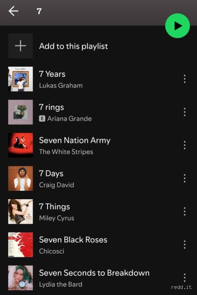 ¿Cómo se llaman 7 canciones?