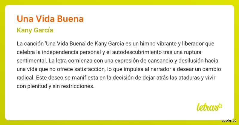 ¿Cuál es una buena canción sobre vivir una buena vida?