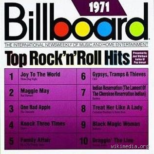 ¿Cuáles fueron las canciones más populares en la lista Billboard en 1971?
