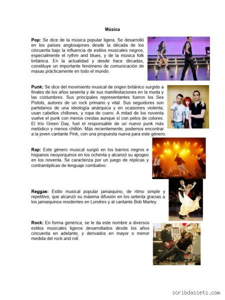 ¿Cuáles son 20 ritmos musicales populares?