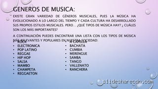 ¿Cuáles son los 20 tipos de música más destacados y populares?