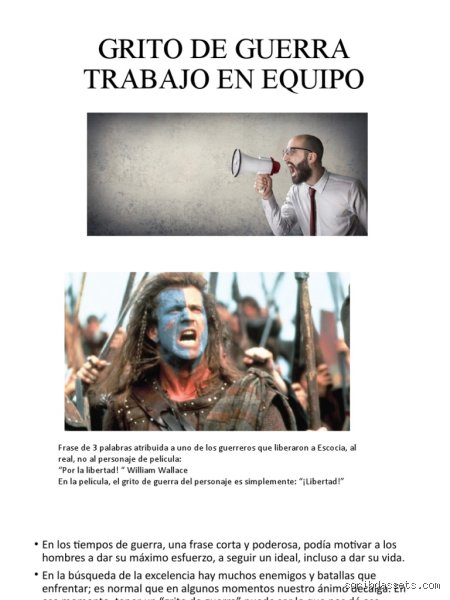 ¿Cuáles son los gritos de guerra?