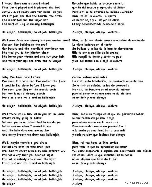 ¿Es religiosa la canción "Hallelujah" de Leonard Cohen?