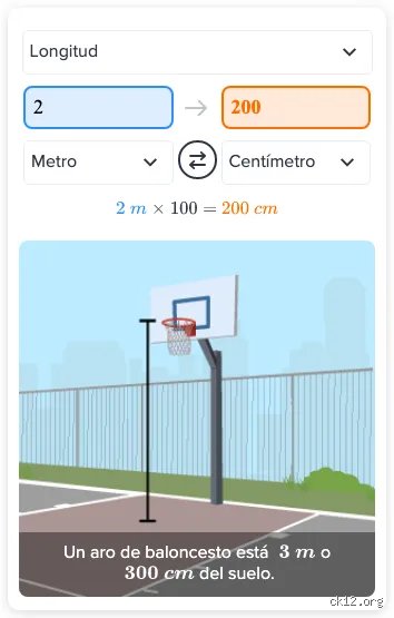 ¿Cuántos metros es 2?