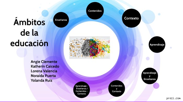¿Cuáles son los 7 ámbitos de la educación?