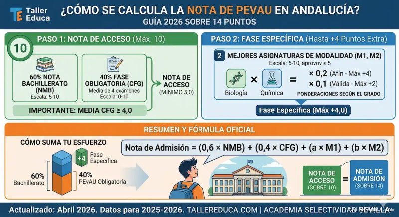 ¿La nota de la selectividad se calcula sobre 10 o 14?