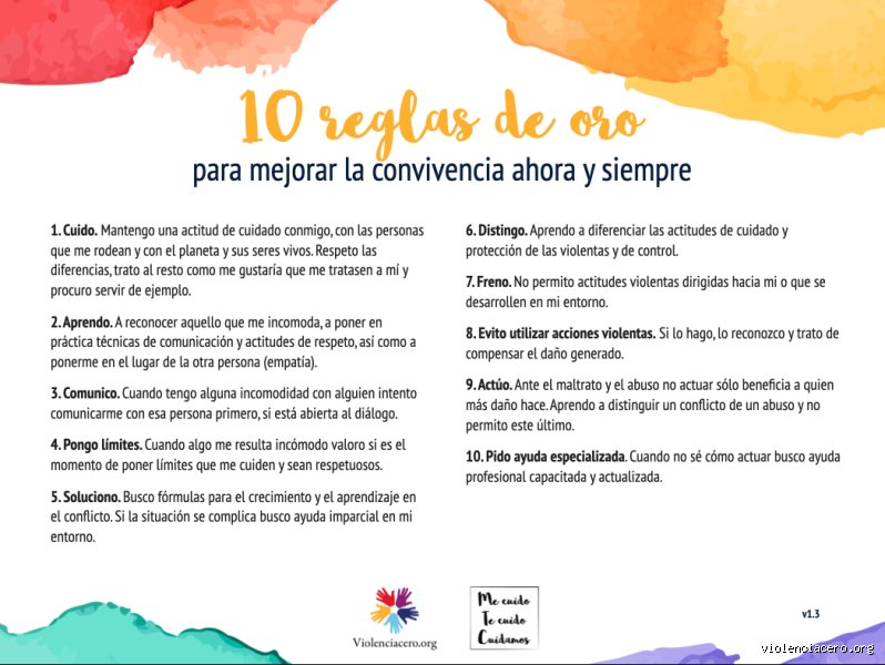 ¿Cuáles son las 7 reglas del respeto?