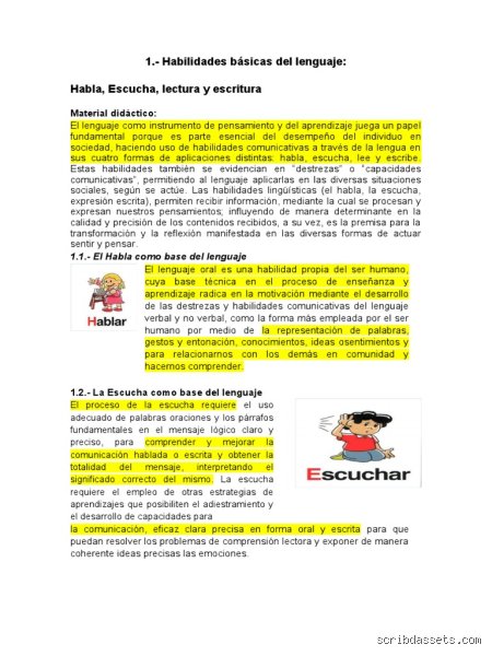 ¿Cuáles son las habilidades básicas del lenguaje?