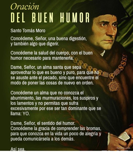 ¿Cuál es la Oración del Buen humor de Santo Tomás Moro?