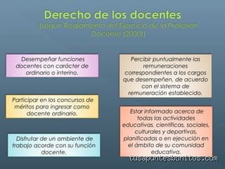 ¿Cuál es el primer deber de un maestro?
