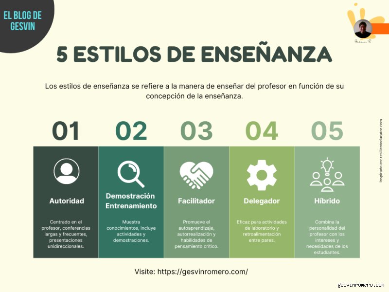 ¿Cuáles son los 5 estilos de enseñanza?