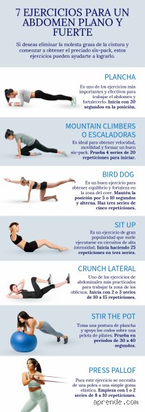 ¿Cuáles son los 3 mejores ejercicios para fortalecer el abdomen?