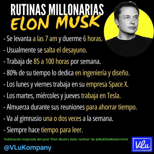 ¿Cuál es el hábito de Elon Musk?