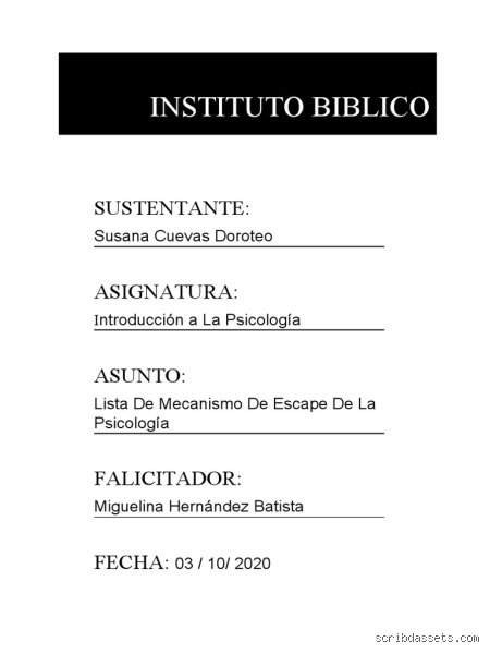 ¿Cuál es el mecanismo de escape en psicología?