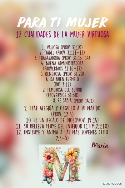 ¿Cuáles son las 12 cualidades de la mujer?