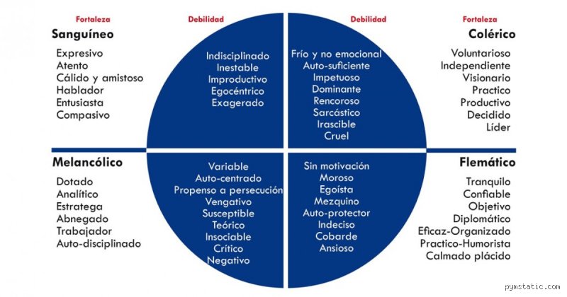 ¿Cuáles son los 4 tipos de personalidad?
