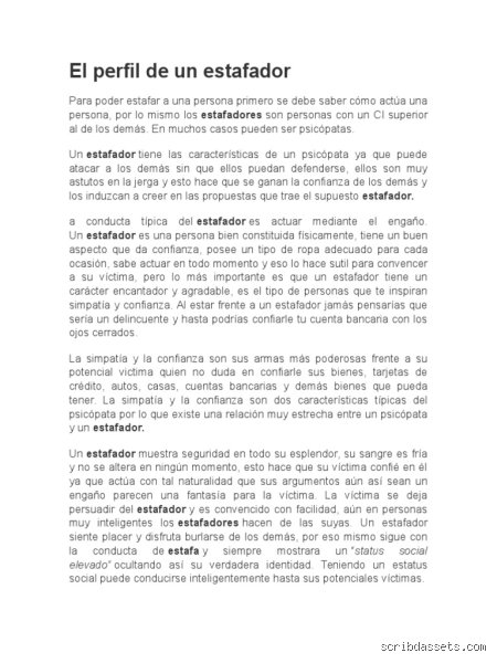 ¿Cómo identificar el perfil de un estafador?
