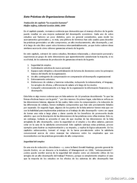 ¿Cuáles son las 7 mejores prácticas de Pfeffer?