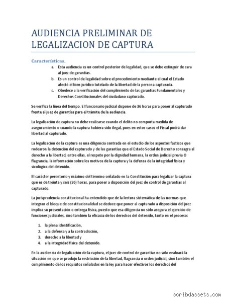 ¿Cuándo se debe legalizar la captura?