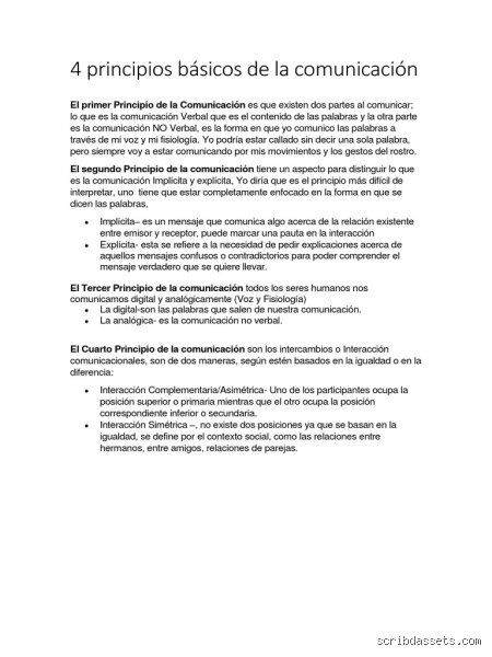 ¿Cuáles son los 4 principios básicos del lenguaje?