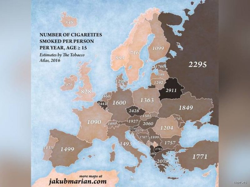 ¿Dónde se fuma más, en España o en Francia?
