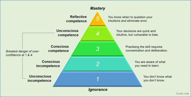 ¿Cuáles son los 5 niveles de competencia?