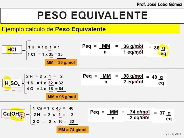 ¿Cómo se calculan los equivalentes?