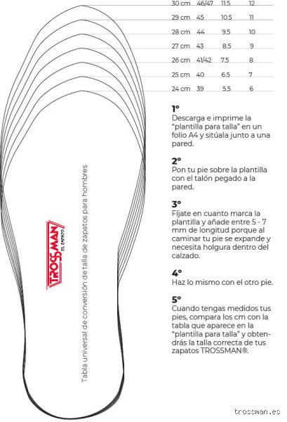 ¿Cuántos cm son la talla 42?