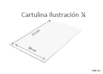 ¿Medidas de 1 4 de cartulina en cm?