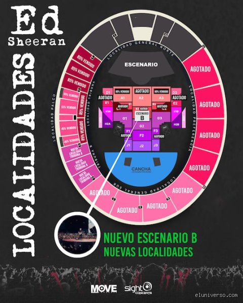¿Cuánto cuesta una entrada al concierto de Ed Sheeran en Ecuador?