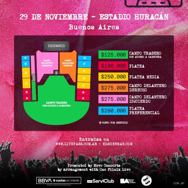 ¿Cuánto cuesta una entrada para Ed Sheeran?