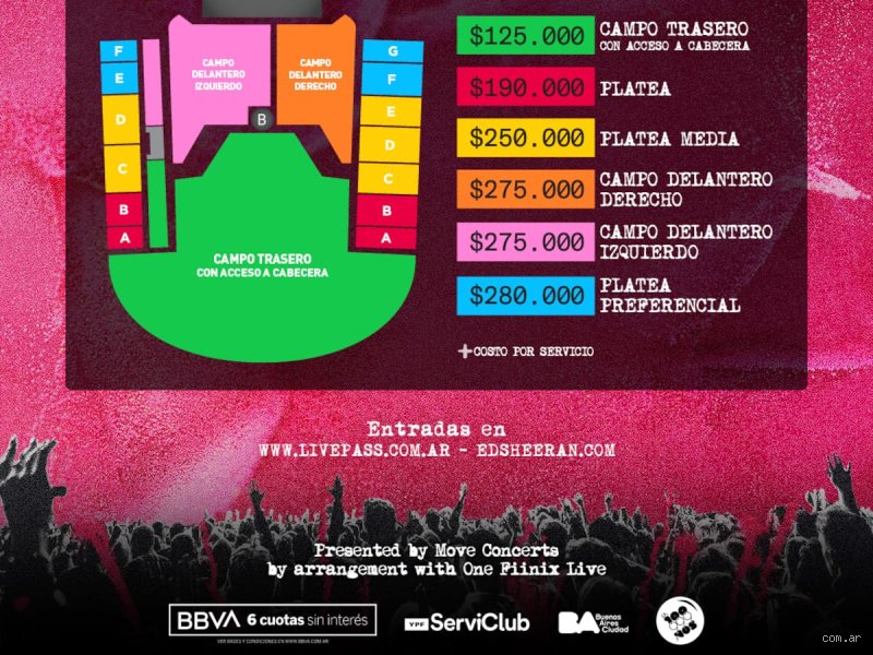 ¿Cuánto suelen costar las entradas para los conciertos de Ed Sheeran?