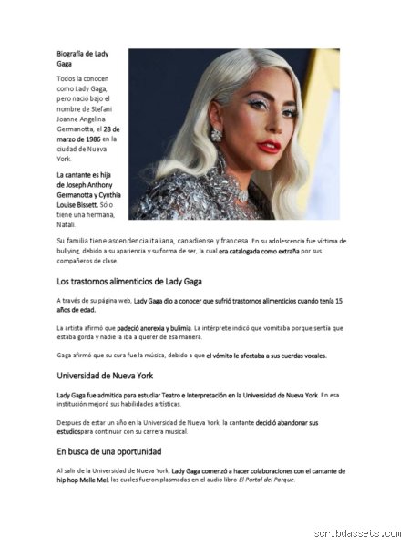 ¿Lady Gaga nacionalidad?