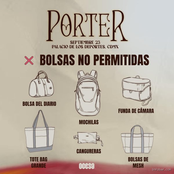 ¿Puedo llevar una bolsa a un concierto?