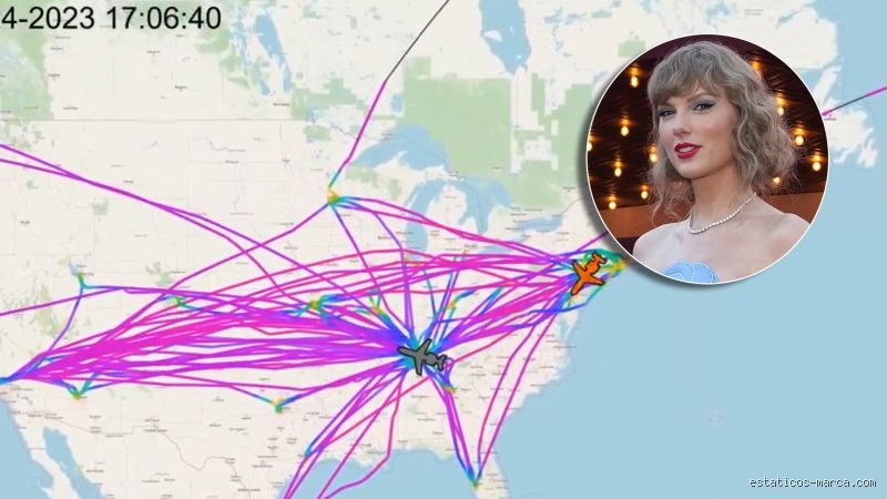 ¿Taylor Swift viajó en avión?