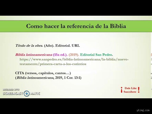 ¿Cómo hacer una referencia de la Biblia?