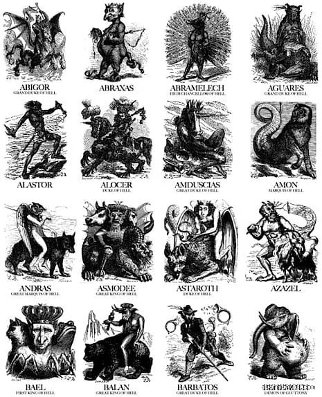 ¿Cómo se llaman los 12 demonios?