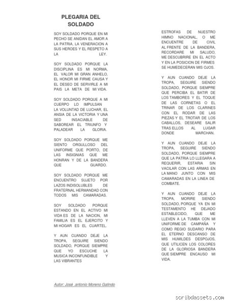 ¿Cuál es la plegaria del soldado?