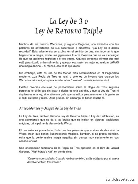 ¿Cuál es la regla de 3 en la brujería?