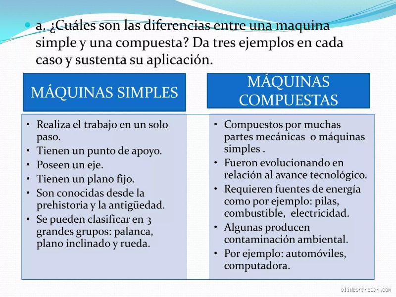 ¿Cuál es la diferencia entre máquinas y máquinas simples?