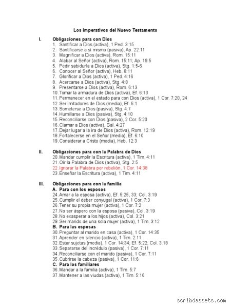 ¿Cuál es el imperativo en la Biblia?